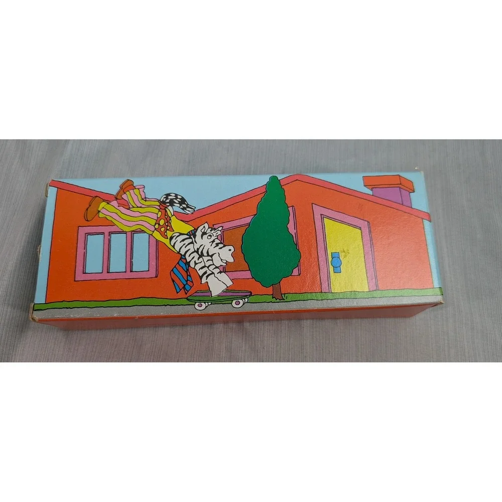 Avon Sweet Pickles Zany Zebra Hair Brush 1978 Vintage Kids White Pink Green